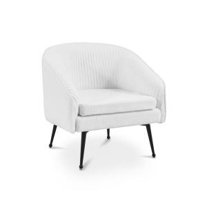 Fauteuil cabriolet effet peau de mouton blanc pieds en méta…