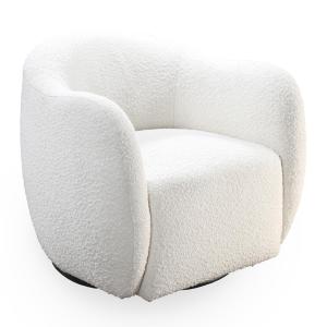 Fauteuil cabriolet pivotant effet peau de mouton blanc