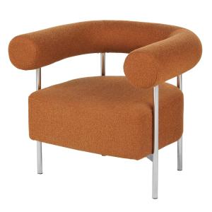 Fauteuil caramel et acier chromé