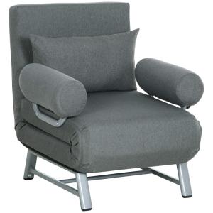 Fauteuil chauffeuse canapé-lit convertible métal gris foncé…