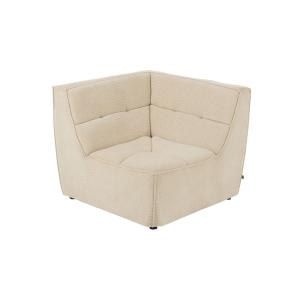 Fauteuil chauffeuse d'angle lounge en velours côtelé beige