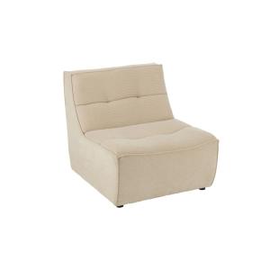 Fauteuil chauffeuse lounge en velours côtelé beige