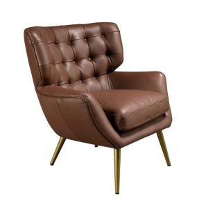 Fauteuil Chester cuir marron foncé