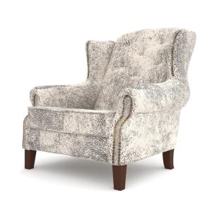 Fauteuil Chesterfield style vintage à oreilles en microfibr…