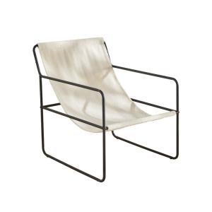 Fauteuil chilienne bouclette uni  76x63 cm Ecru