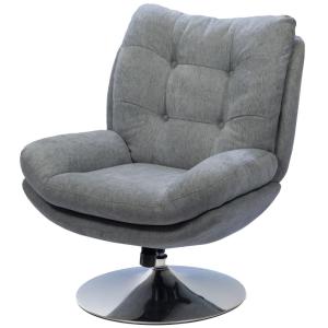 Fauteuil    clair chrome gris en tissu polyester
