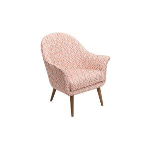 Fauteuil classique chic en tissu multicolore