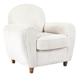 Fauteuil  club tissu velours côtelé beige