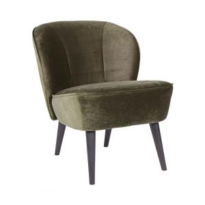 Fauteuil cocktail en velours - Vert kaki