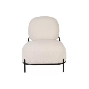 Fauteuil compact en tissu Teddy ivoire