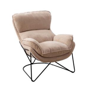 Fauteuil confortable en velours beige