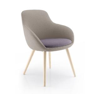 Fauteuil confortable rembourré en tissu coloris gris