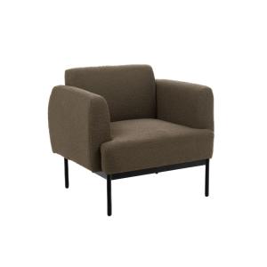 Fauteuil contemporain aux lignes droites en tissu bouclette…