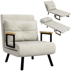 Fauteuil convertible 1 place dossier réglable coussin inclu…