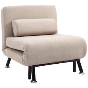 Fauteuil convertible 1 place dossier réglable tissu en lin…