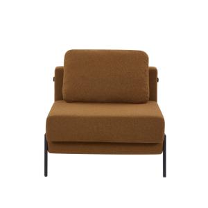 Fauteuil convertible  1 place tissu marron