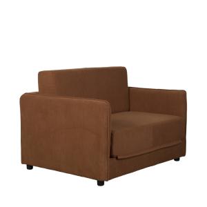 Fauteuil convertible 109x200cm en velours côtelé - Terracot…