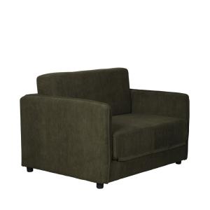 Fauteuil convertible 109x200cm en velours côtelé - Vert