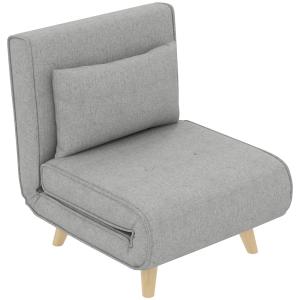 Fauteuil convertible 2 en 1 dossier réglable en bois blanc
