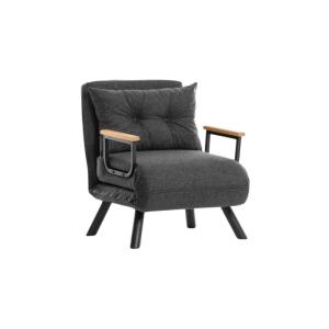 Fauteuil convertible 67x78x78 cm en lin anthracite - KOM