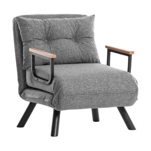 Fauteuil convertible 67x78x78 cm en lin gris - KOM