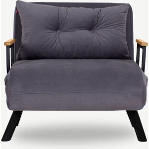Fauteuil convertible avec dossier réglable en tissu gris