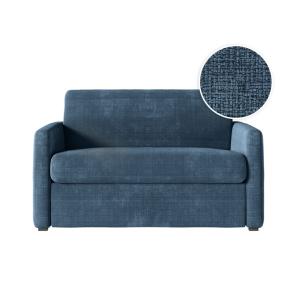 Fauteuil convertible couchage 100x190cm tissu bleu foncé  m…