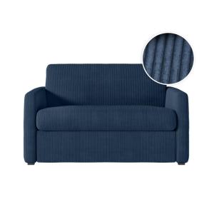 Fauteuil convertible couchage 100x190cm velours bleu matela…