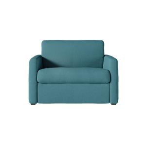 Fauteuil convertible couchage 70x190cm tissu bleu canard  m…