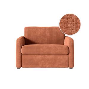 Fauteuil convertible couchage 70x190cm tissu terracotta  ma…