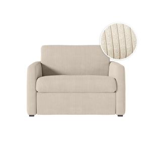 Fauteuil convertible couchage 70x190cm velours beige matela…