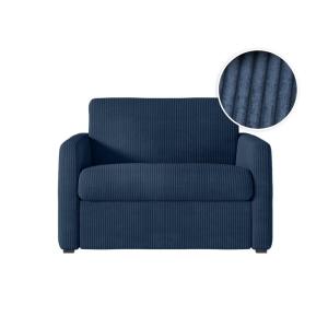 Fauteuil convertible couchage 70x190cm velours bleu foncé m…