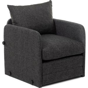 Fauteuil convertible en lin gris foncé