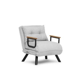 Fauteuil convertible en tissu bouclette L67 cm - Gris clair
