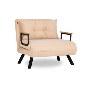 Fauteuil convertible en tissu L67 cm - Beige