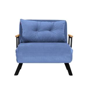 Fauteuil convertible en tissu L67 cm - Bleu