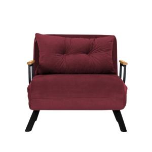 Fauteuil convertible en tissu L67 cm - Bordeaux