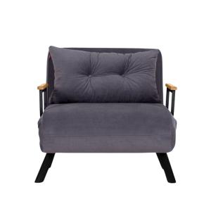Fauteuil convertible en tissu L67 cm - Gris