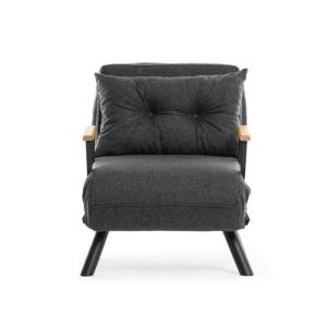 Fauteuil convertible en tissu L67 cm - Gris Anthracite