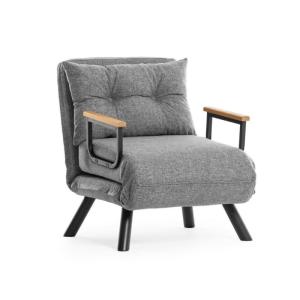 Fauteuil convertible en tissu L67 cm - Gris clair