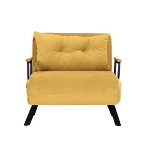Fauteuil convertible en tissu L67 cm - Jaune