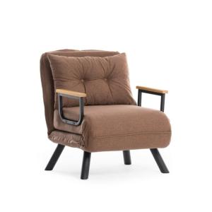 Fauteuil convertible en tissu L67 cm - Marron