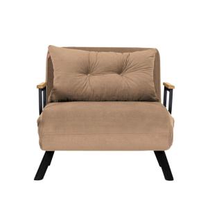 Fauteuil convertible en tissu L67 cm - Taupe