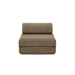 Fauteuil convertible et modulable 1 place en tweed jaune