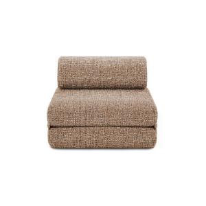 Fauteuil convertible et modulable 1 place en tweed marron