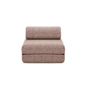 Fauteuil convertible et modulable 1 place en tweed rouge