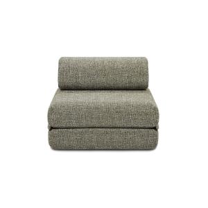 Fauteuil convertible et modulable 1 place en tweed vert