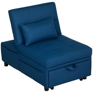 Fauteuil convertible inclinable réglable tissu effet capito…