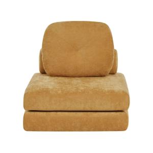 Fauteuil convertible tissu moutarde