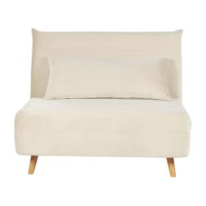 Fauteuil convertible velours crème